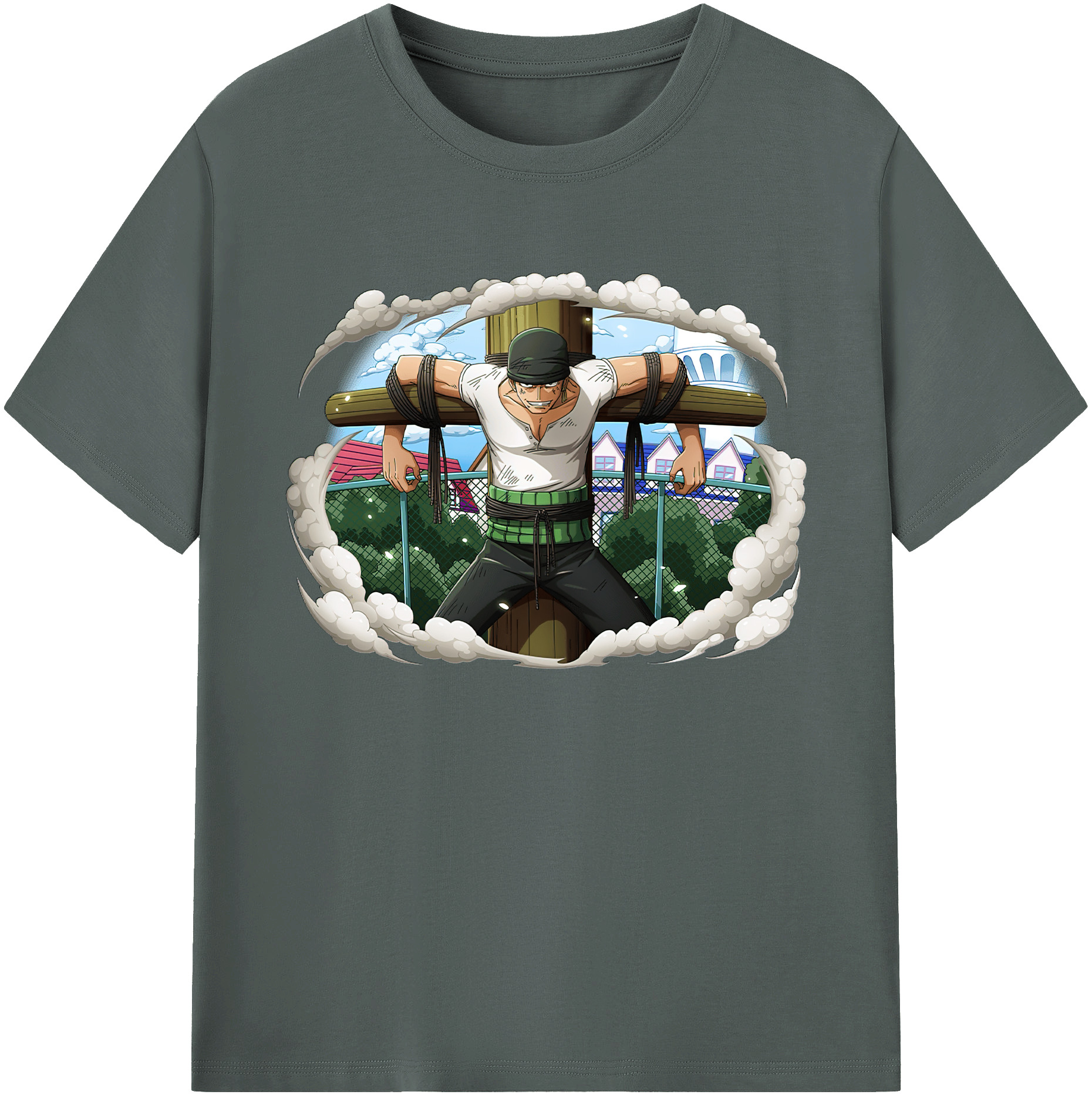 ワンピース ロロノア・ゾロ ONE PIECE Roronoa Zoro 綿100％ メンズ半袖Tシャツ｜肌触りやわらか＆通気性